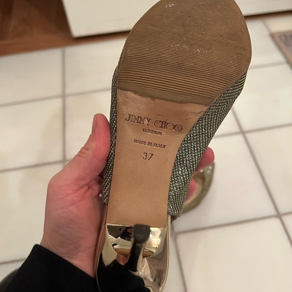 Jimmy choo Nova Peep-Toe Lamé Slingback - Picture 8 of 10